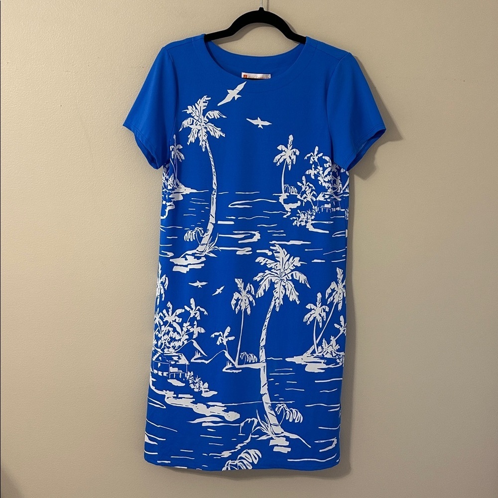 Jude Connally Ella Short Sleeve Dress in Island Grand Harbor Print Sz Small